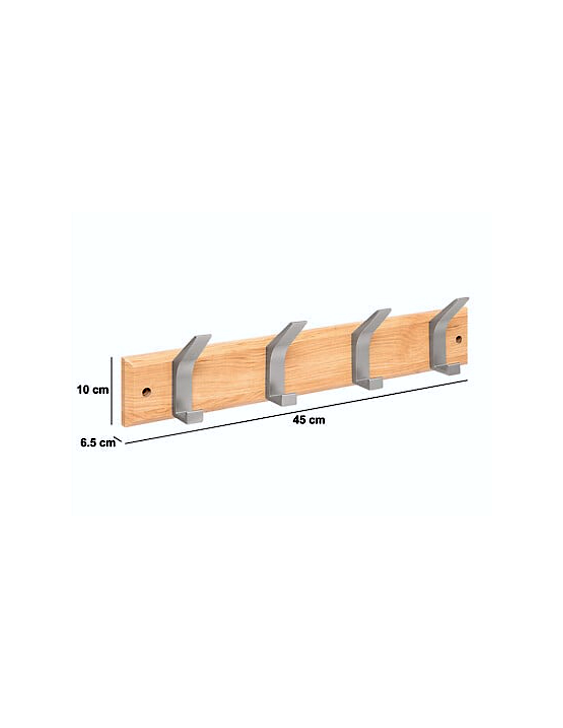 Patere in legno e metallo 4 teste 5five naturale