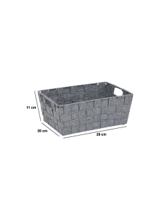 CESTINO 211420A LISE GRIGIO 28X20X11CM POLIESTERE/METALLO