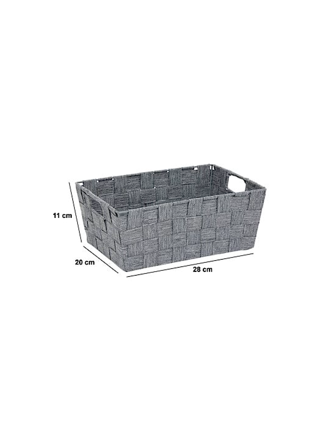CESTINO 211420A LISE GRIGIO 28X20X11CM POLIESTERE/METALLO