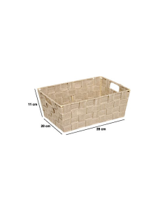 CESTINO 211420B LISE BEIGE 28X20X11CM POLIESTERE/METALLO