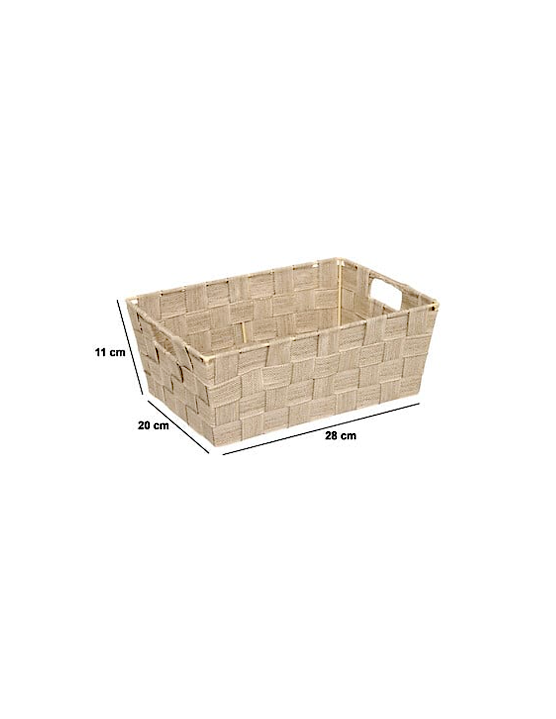 CESTINO 211420B LISE BEIGE 28X20X11CM POLIESTERE/METALLO