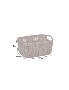 CESTINO 212704A LEAF BEIGE 23X17X12CM PLASTICA