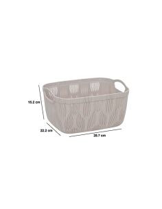 CESTINO 212705A LEAF BEIGE 29X22X15CM PLASTICA