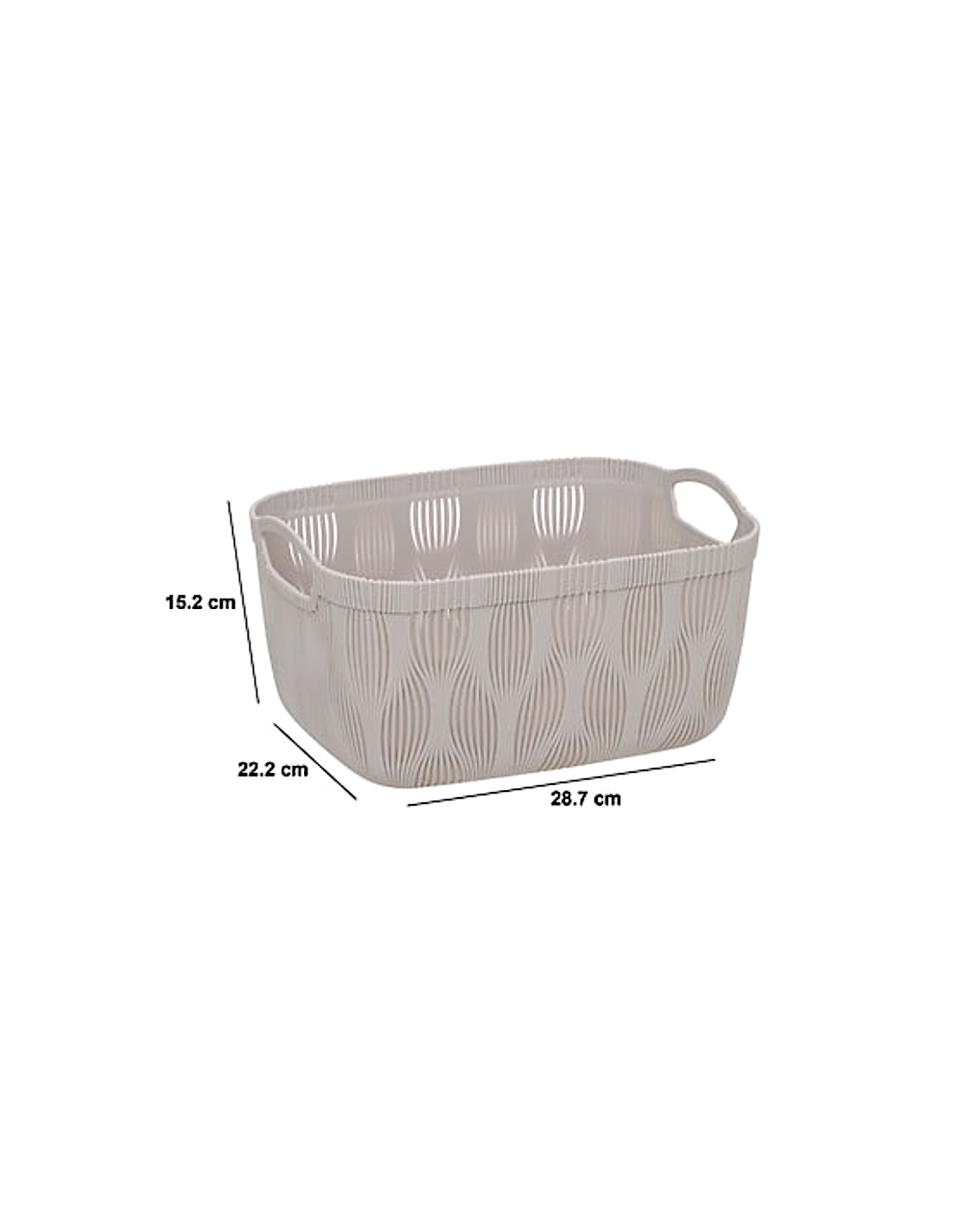 CESTINO 212705A LEAF BEIGE 29X22X15CM PLASTICA