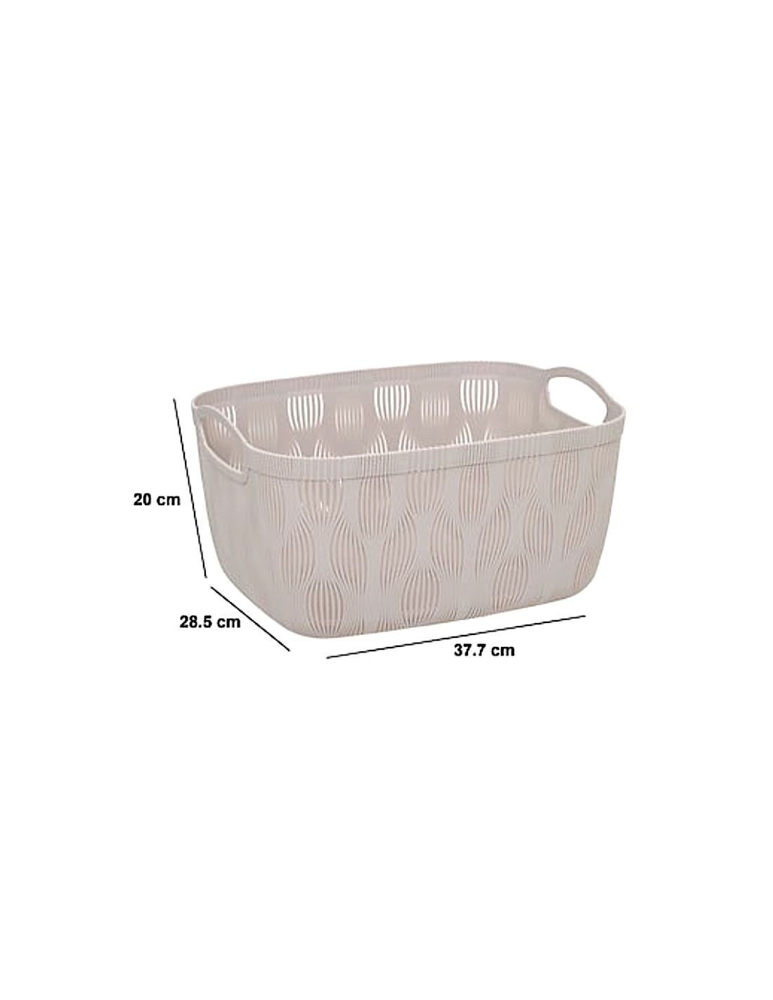 CESTO 212706A LEAF BEIGE 38X28X20CM PLASTICA