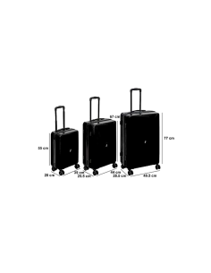 VALIGIA 213500 2 MIS ABS NERO CON RUOTE 44X25,5X67CM