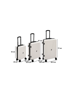 VALIGIA 213500A 2 MIS ABS BIANCO CON RUOTE 44X25,5X67CM