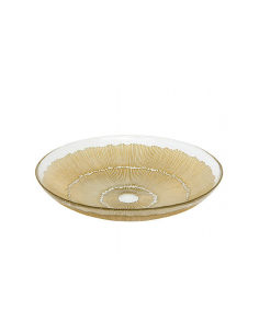 Piatto da portata Celeste in vetro dorato diam. 30 cm