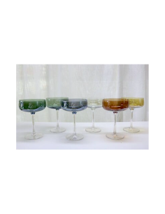 Set 6 coppe champagne Lucia in vetro D. 10,5 x A. 15 cm