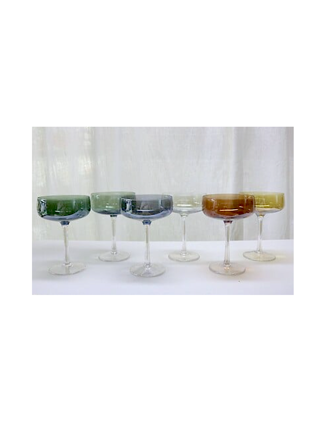 Set 6 coppe champagne Lucia in vetro D. 10,5 x A. 15 cm