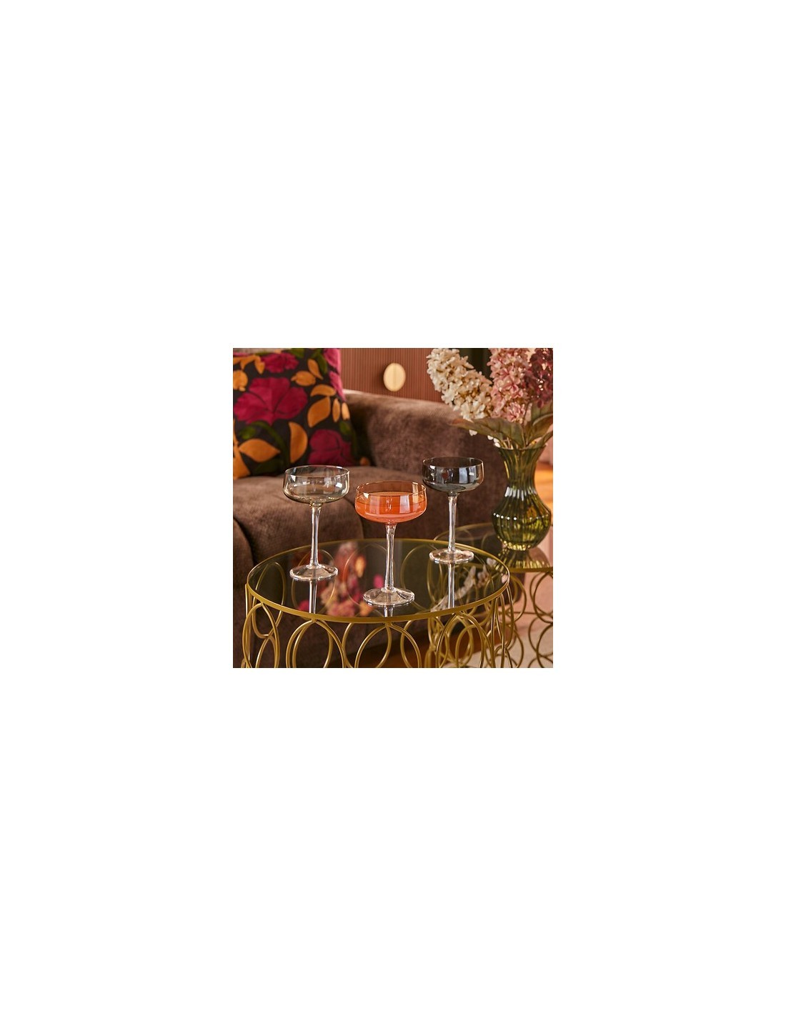 Set 6 coppe champagne Lucia in vetro D. 10,5 x A. 15 cm