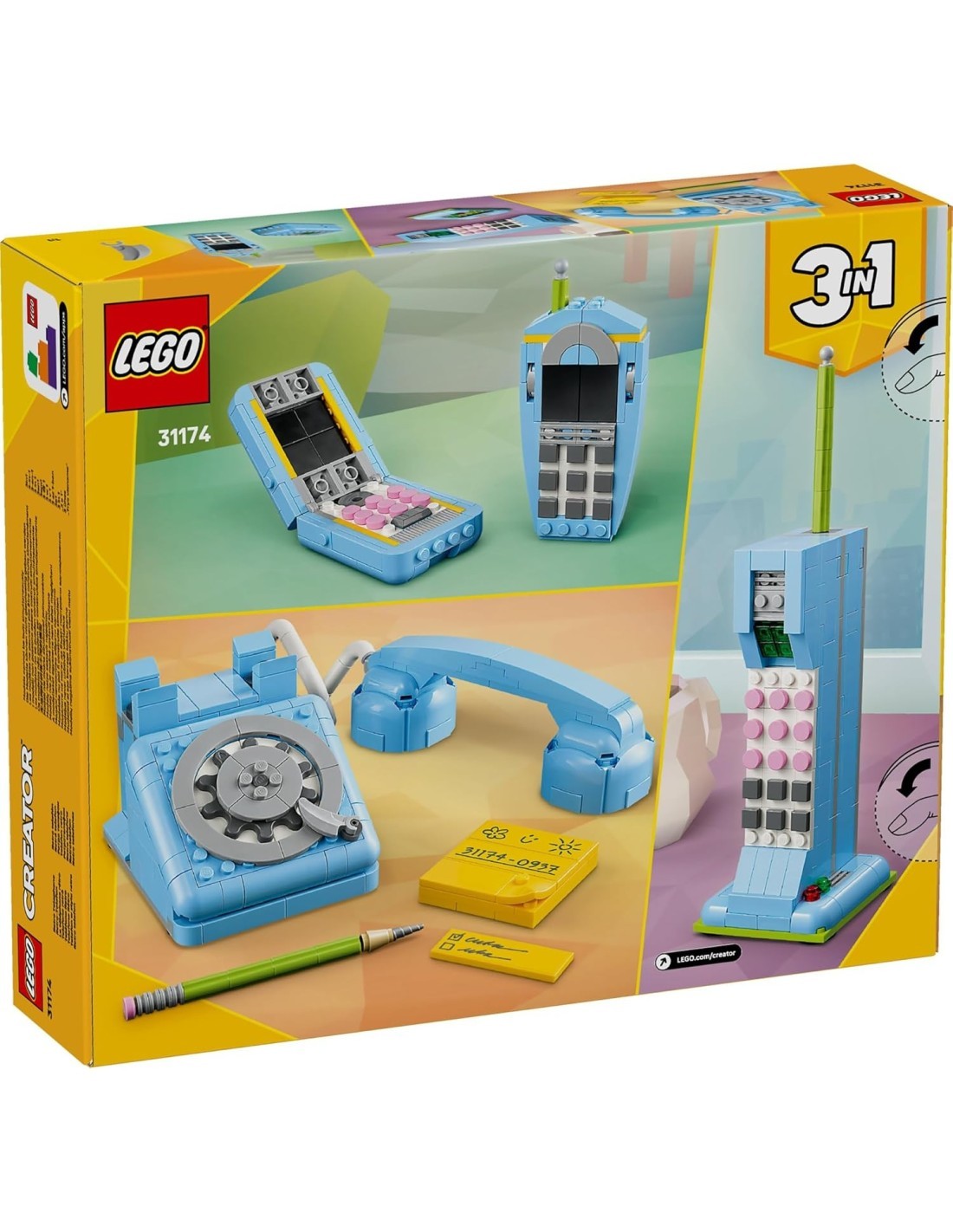 LEGO Creator 31174 Telefono Retrò – Set 3 in 1 Vintage