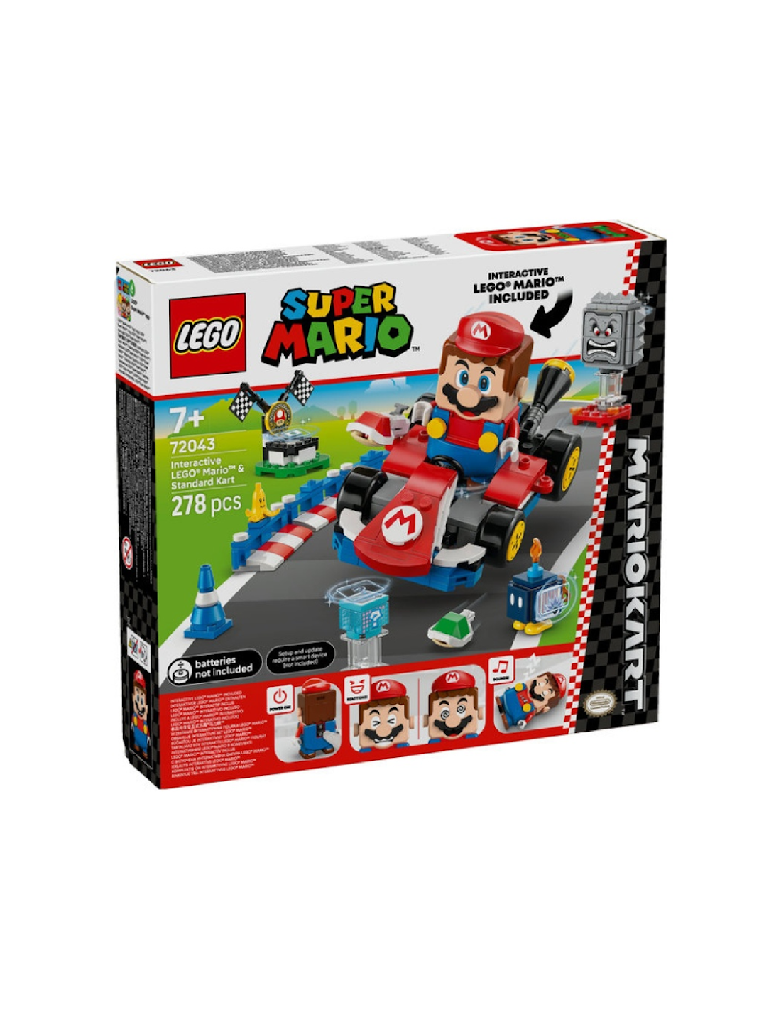 LEGO 72043 Super Mario Mario Kart Mario Interattivo e Kart Standard