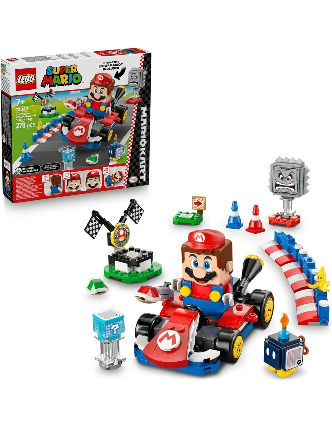 LEGO 72043 Super Mario Mario Kart Mario Interattivo e Kart Standard