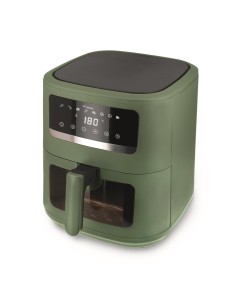 Friggitrice ad Aria, Iridea Verde, 8 Litri, Doppia Resistenza, 2000W, Display Digitale