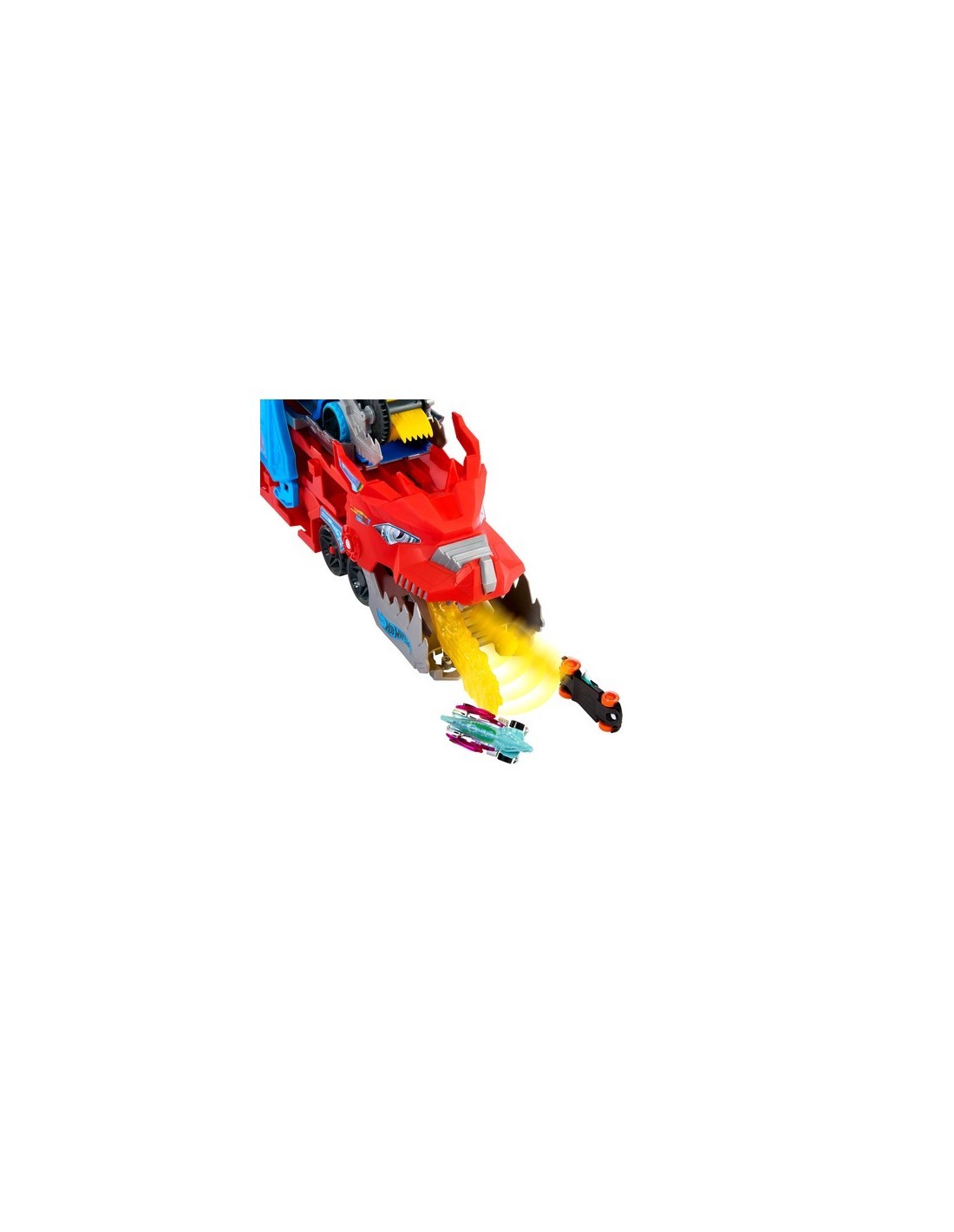 Hot Wheels City Ultra Drag Haul - Camion Trasportatore con Draghi e Pista