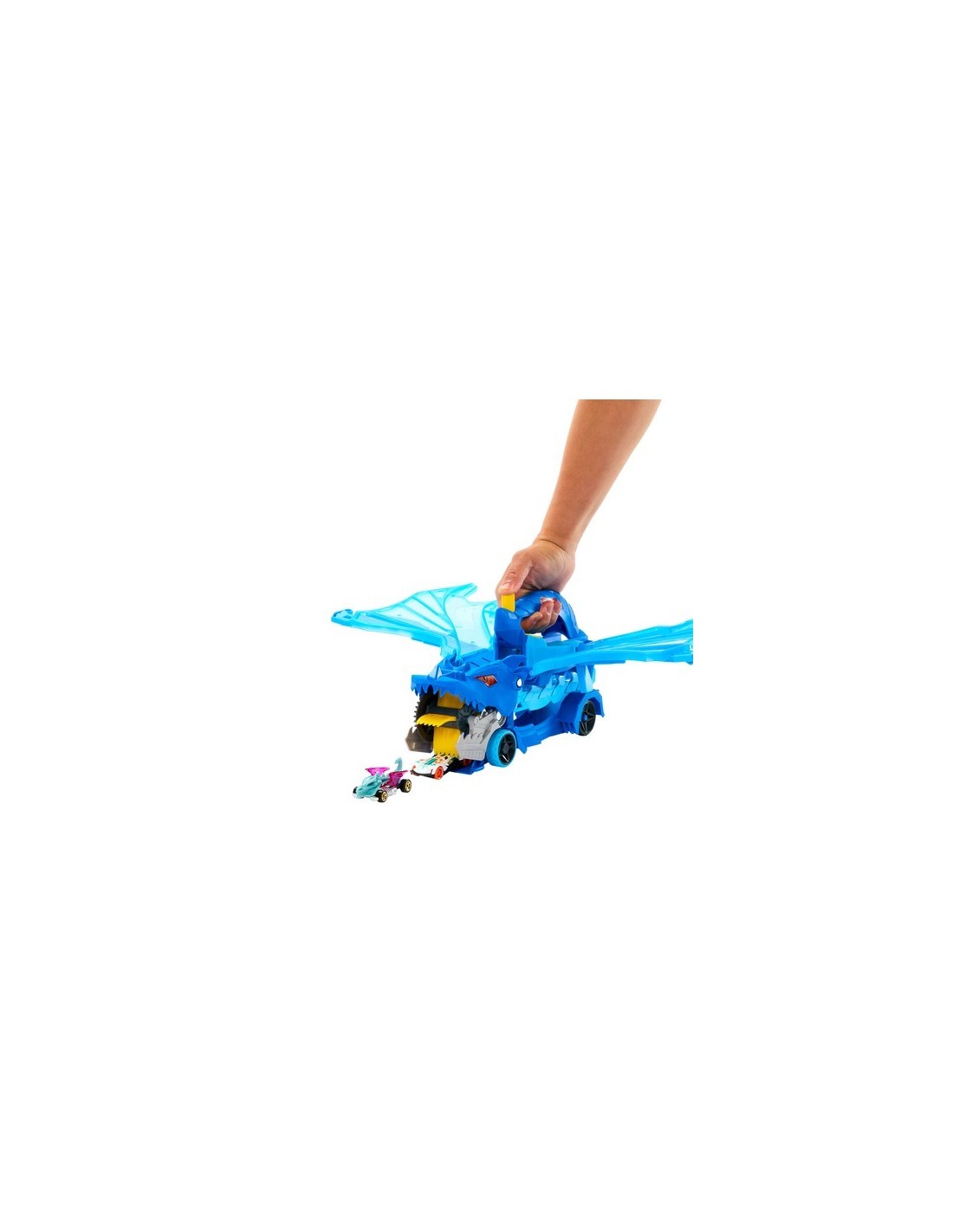 Hot Wheels City Ultra Drag Haul - Camion Trasportatore con Draghi e Pista