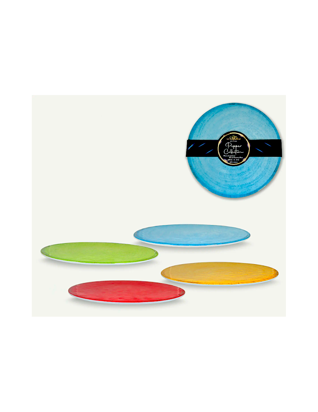 PIATTO TONDO 35CM MELAMINA BLU PEPPER