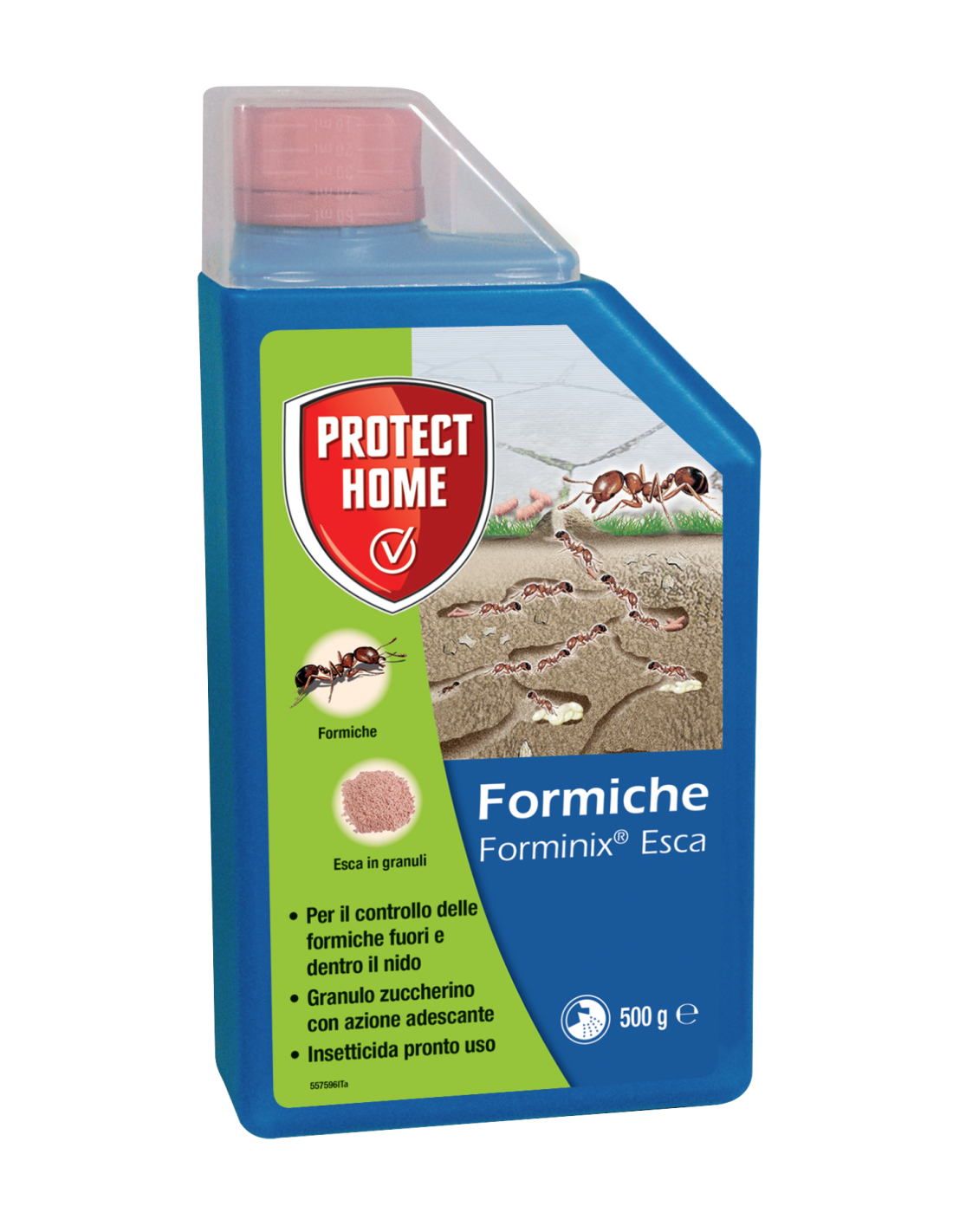 ESCA FORMICHE IN GRANULI FORMINIX PROTECT HOME 500 GRAMMI CON MISURINO