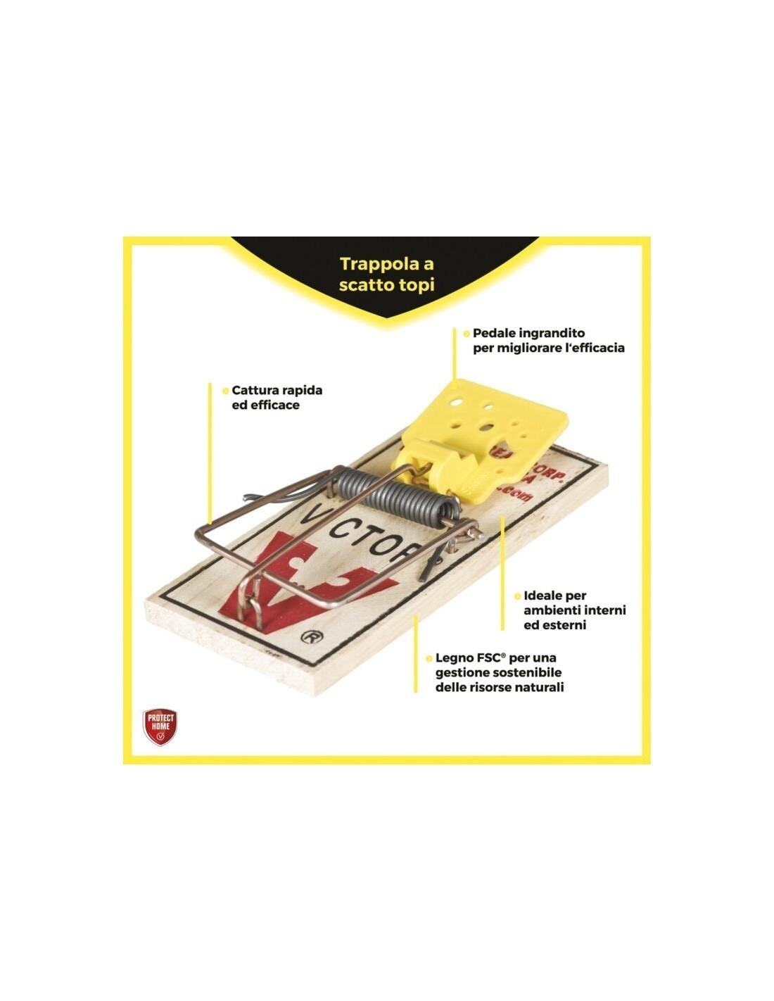 TRAPPOLA A SCATTO VICTOR PROTECT HOME PER RATTI SET 2 PEZZI