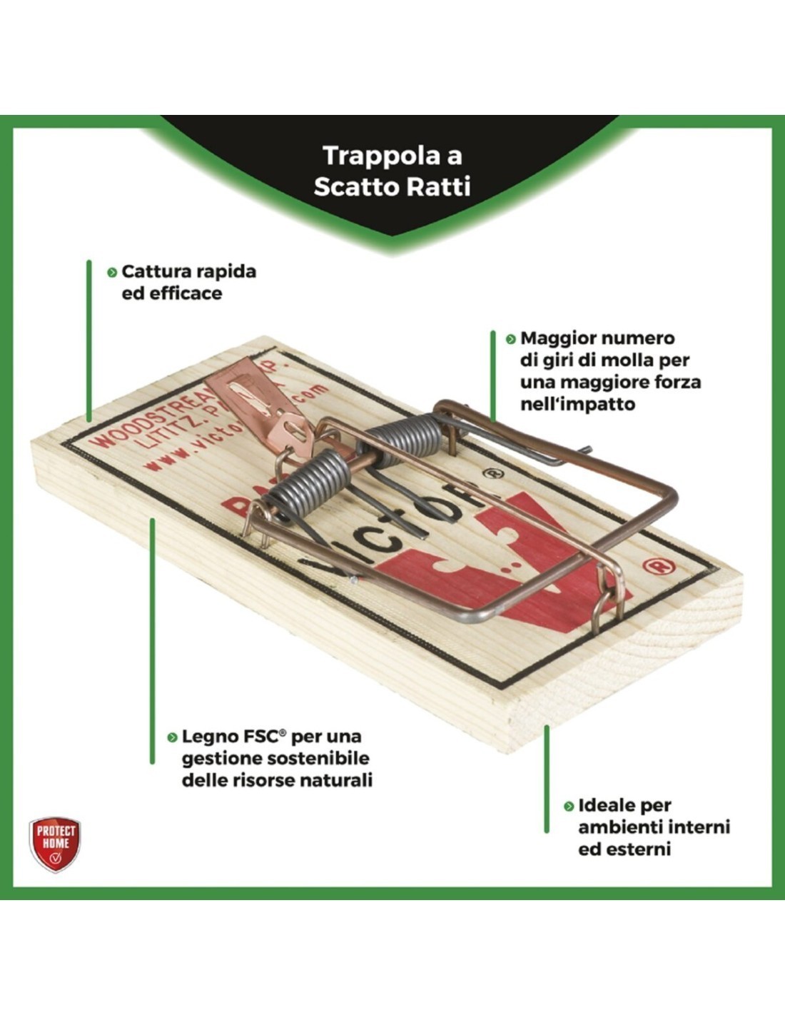 TRAPPOLA A SCATTO VICTOR PROTECT HOME PER RATTI