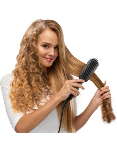 MACOM Sensation 228 Smart Brush Spazzola Riscaldante Lisciante in Ceramica Nero