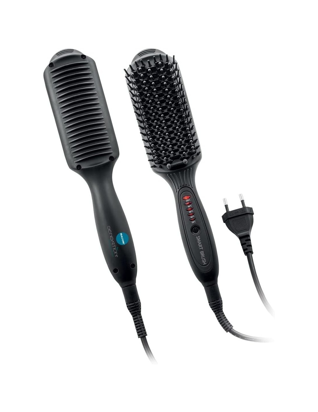 MACOM Sensation 228 Smart Brush Spazzola Riscaldante Lisciante in Ceramica Nero