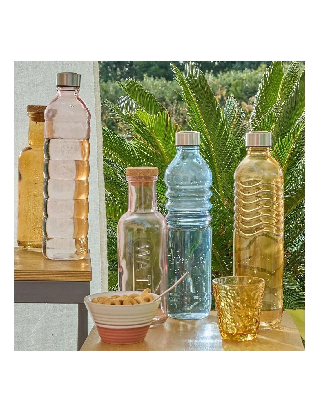 Tognana Vidro – Bottiglia in Vetro con Tappo in Sughero 1 Litro colori assortiti