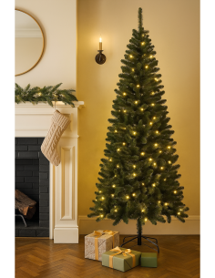 Albero Kenya New, 210 cm, 728 rami in PVC, la magia di Natale