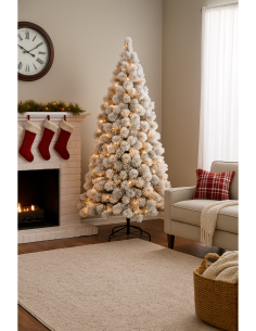 Albero Desalpes, 210 cm, 400 LED bianco caldo, giochi di luce, la magia di Natale