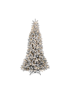 Albero Montecarlo floccato, 240 cm, 350 LED bianco caldo, giochi di luce, diametro 119 cm, 1408 rami, la magia di Natale