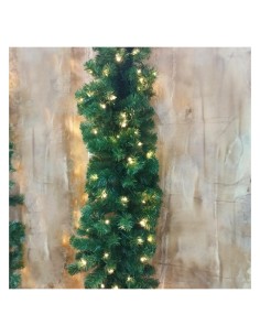 Ghirlanda  di Natale verde con 170 luci LED, 8 giochi di luce,  270x30xH30 cm, La magia di natale per decorazioni luminose