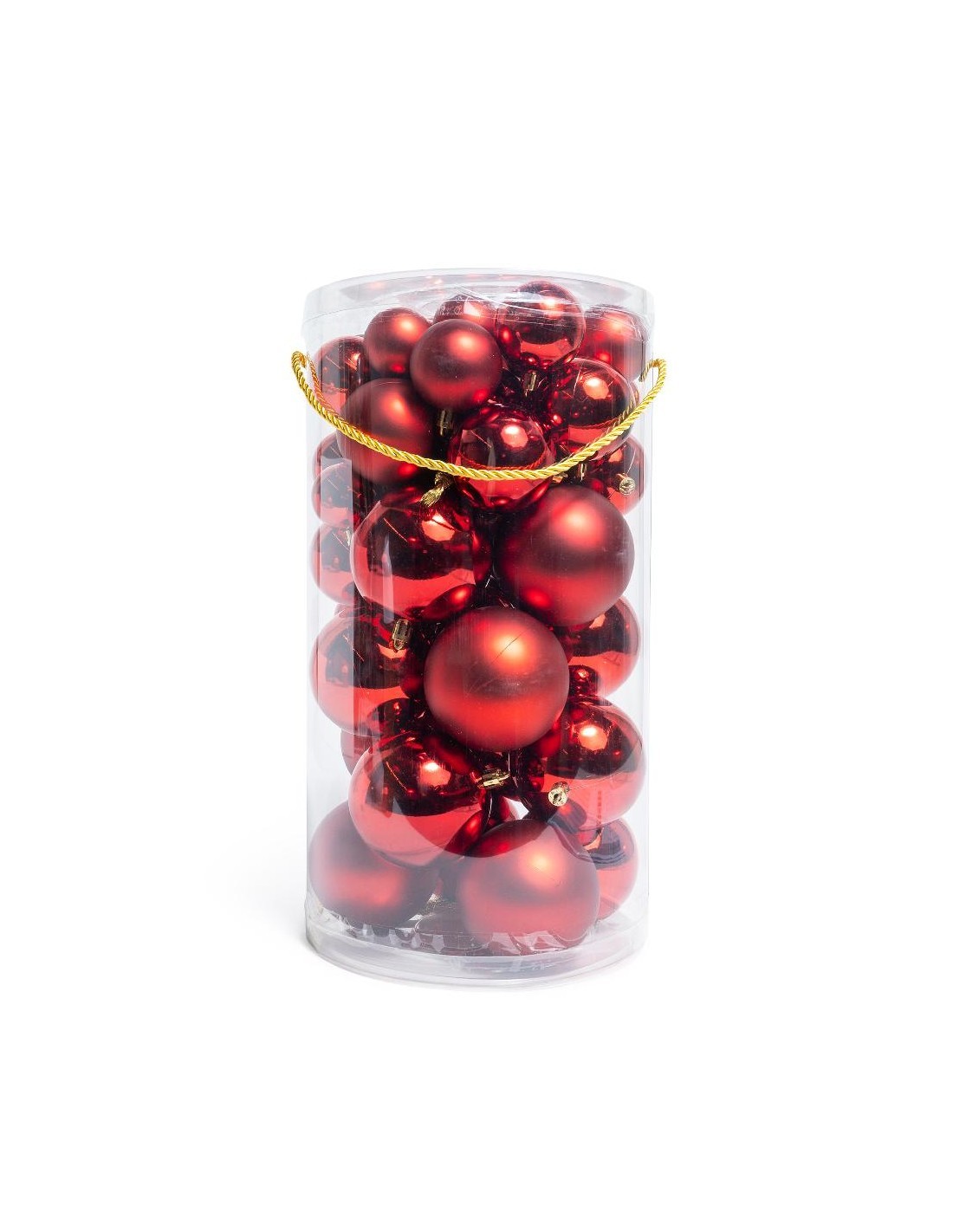 Sfere di Natale rosse in plastica miste, confezione da 50 pezzi, La magia di natale per alberi