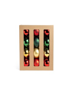 Sfere di Natale tradizione 8 cm in plastica, confezione da 12 pezzi, La magia di natale per alberi