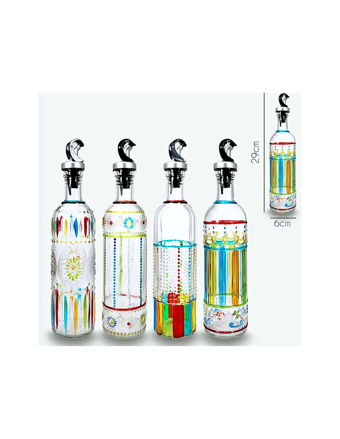 OLIERA COLORATA VETRO 50CL H29CM