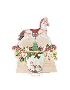 Tazza di Natale in porcellana, 350 ml, d.8,3 x h.10,5 x 11,5 cm, confezione regalo, La magia di natale per colazioni e tisane