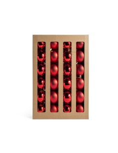 Sfere di Natale rosse 6 cm in plastica, confezione da 24 pezzi, La magia di natale per alberi