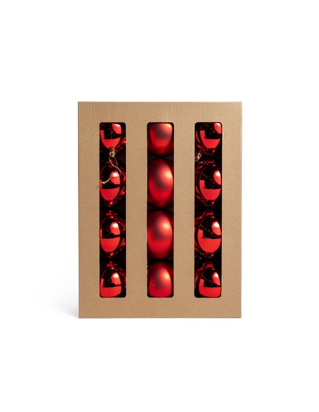 Sfere di Natale rosse 8 cm in plastica, confezione da 12 pezzi, La magia di natale per alberi, decorazioni e centrotavola