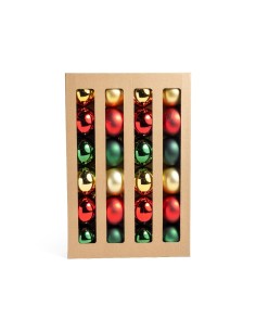 Sfere di Natale tradizione 6 cm in plastica, confezione da 24 pezzi, La magia di natale per alberi