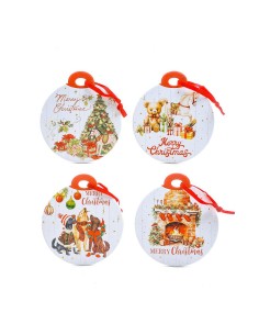 Decorazione sfera di Natale in ceramica 17x19 cm assortita, La magia di natale per decorazioni