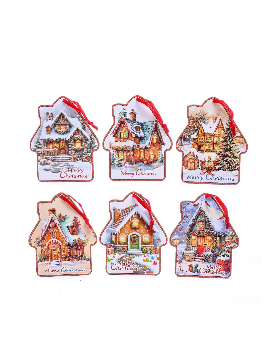 Decorazione casetta di Natale in ceramica 22x18 cm assortita, La magia del natale