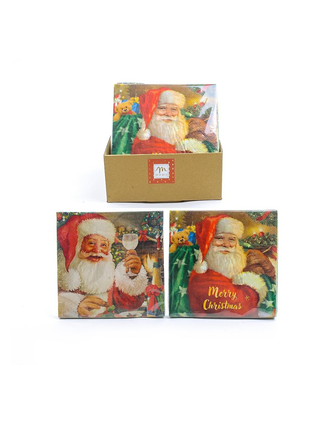 Tovaglioli di Natale 33x33 cm confezione 20 pezzi assortiti, La magia di natale per pranzi e cene eleganti