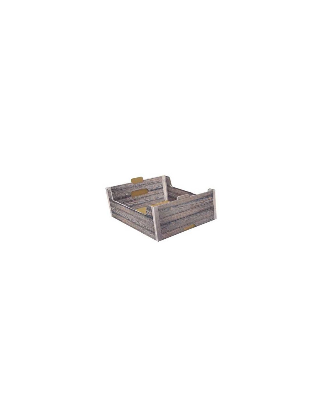 CASSETTA MEDIA VINTAGE WOOD 35X24X12CM su TreG Ingrosso