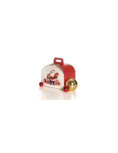 SCATOLA PORTAPANETTONE BASSO BABBO NATALE