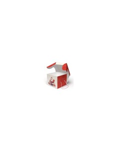 SCATOLA PORTAPANETTONE 21X21X18CM BABBO NATALE