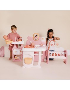 SMOBY, BABY NURSE CASETTA GRANDE PER NEONATI, 3 AREE GIOCO, 19 ACCESSORI, PIEGHEVOLE, TRASPORTABILE, GIOCO 3+