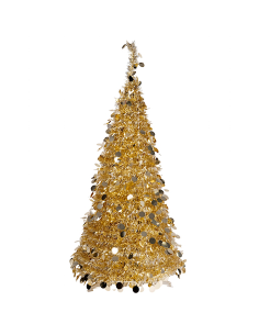 Albero di Natale Cono Pop-Up Champagne H240cm PVC, Decorazioni Natalizie, Addobbi, La magia di Natale per la casa