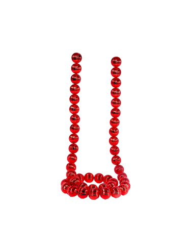 Ghirlanda di Natale Sfere Pumpkin Rosse 4cm Lunghezza 180cm PVC, Decorazioni Natalizie, Addobbi, La magia di Natale per la casa