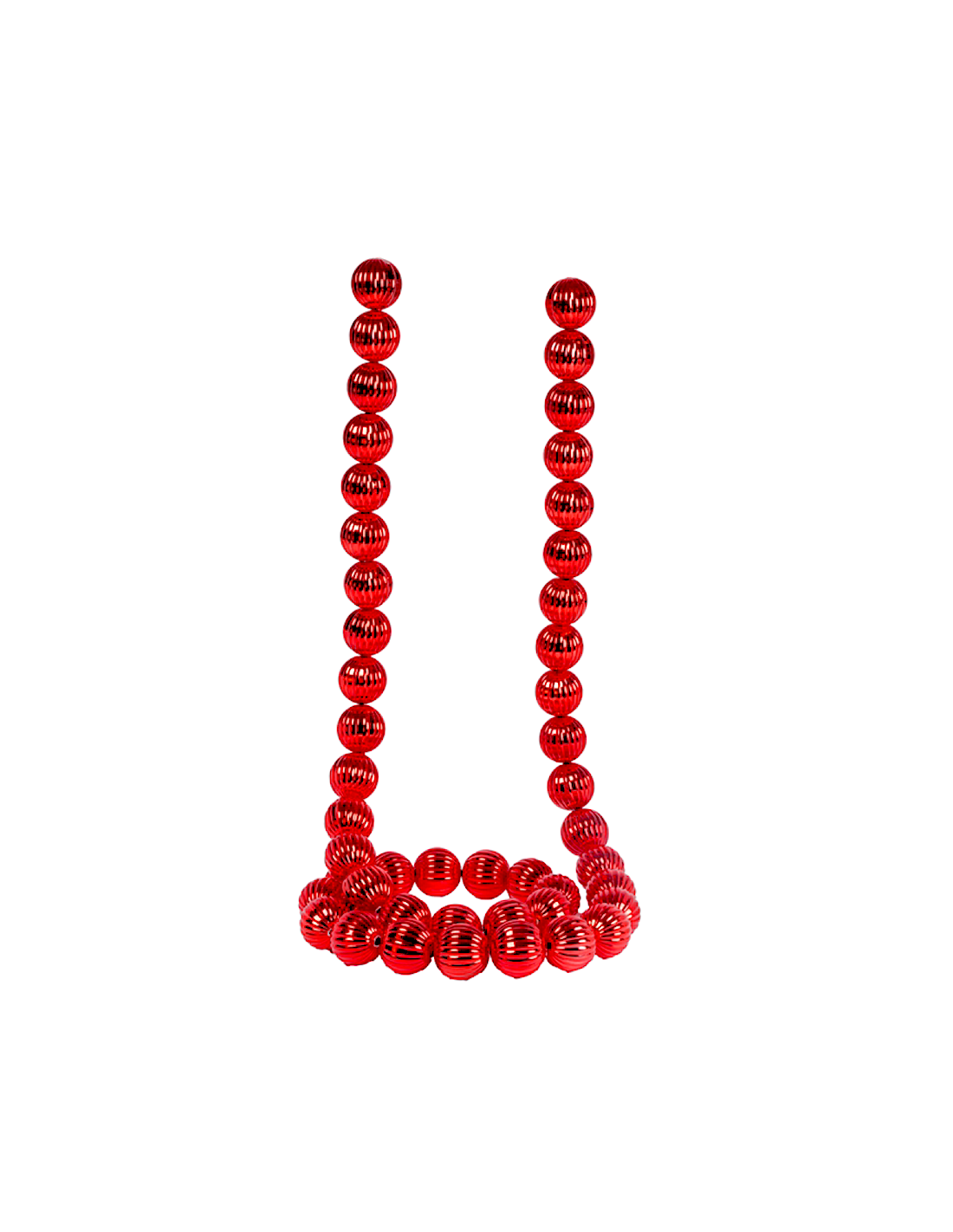 Ghirlanda di Natale Sfere Pumpkin Rosse 4cm Lunghezza 180cm PVC, Decorazioni Natalizie, Addobbi, La magia di Natale per la casa