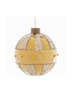 Sfera di Natale Oro Beads 12cm Vetro, Pallina Natalizia, Decorazioni Albero, La magia di Natale per la casa